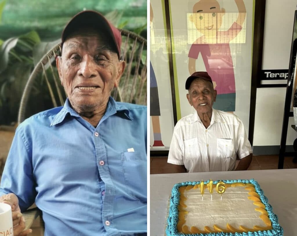 Abuelito vecino de Pocosol San Carlos  cumple hoy 116 años y el tico más longevo del país